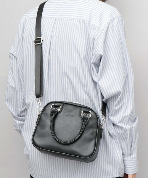 glabella（グラベラ）の「スプリットレザー（牛床革） 2WAY ミニボストン ショルダーバッグ（ハンドバッグ・メンズ・ブラック・FREE）」の3枚目の写真