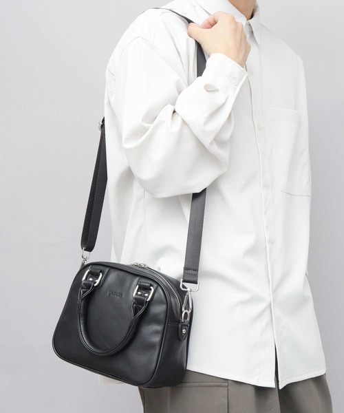 glabella（グラベラ）の「スプリットレザー（牛床革） 2WAY ミニボストン ショルダーバッグ（ハンドバッグ・メンズ・ブラック・FREE）」の16枚目の写真