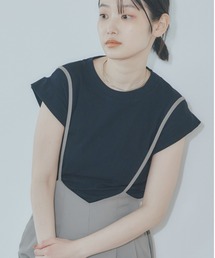 BARRETTA | サイドシャーリングフレンチスリーブT(Tシャツ/カットソー)