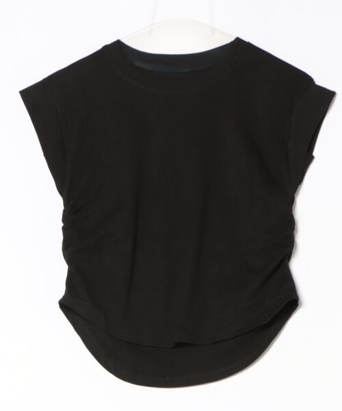 BARRETTA（バレッタ）の「サイドシャーリングフレンチスリーブT（Tシャツ/カットソー・レディース・ブラック/ピンク/ホワイト・FREE）」の7枚目の写真