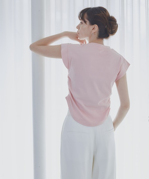 BARRETTA（バレッタ）の「サイドシャーリングフレンチスリーブT（Tシャツ/カットソー・レディース・ブラック/ピンク/ホワイト・FREE）」の22枚目の写真