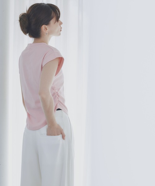 BARRETTA（バレッタ）の「サイドシャーリングフレンチスリーブT（Tシャツ/カットソー・レディース・ブラック/ピンク/ホワイト・FREE）」の21枚目の写真