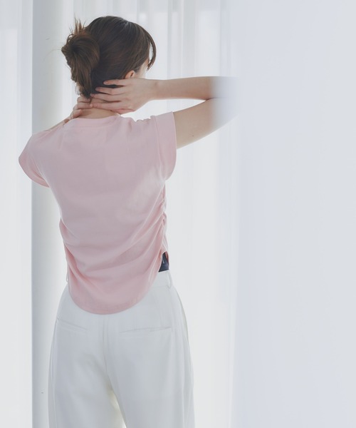 BARRETTA（バレッタ）の「サイドシャーリングフレンチスリーブT（Tシャツ/カットソー・レディース・ブラック/ピンク/ホワイト・FREE）」の20枚目の写真