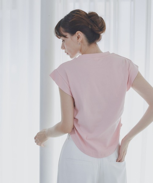 BARRETTA（バレッタ）の「サイドシャーリングフレンチスリーブT（Tシャツ/カットソー・レディース・ブラック/ピンク/ホワイト・FREE）」の19枚目の写真