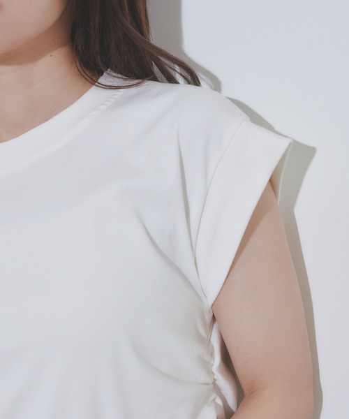 BARRETTA（バレッタ）の「サイドシャーリングフレンチスリーブT（Tシャツ/カットソー・レディース・ブラック/ピンク/ホワイト・FREE）」の14枚目の写真