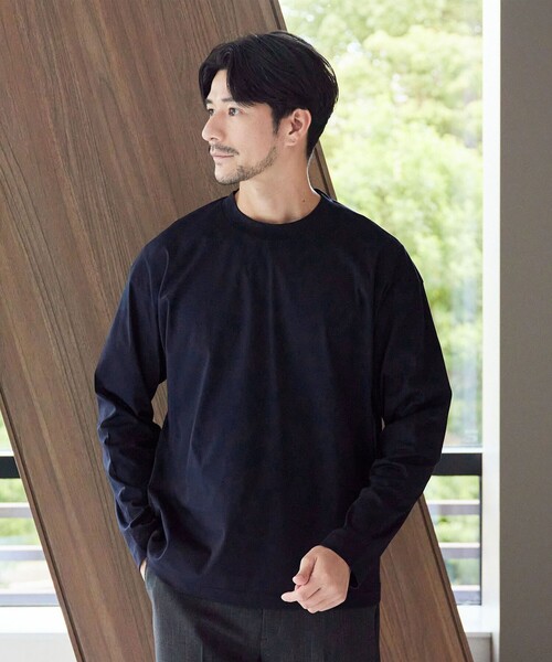 BEAUTY&YOUTH UNITED ARROWS(ビューティーアンドユースユナイテッドアローズ)の「【WEB限定 WARDROBE SMART】NORITAKE クルーネック リラックス テーパード カットソー(Tシャツ/カットソー・メンズ・ブラック/ホワイト/グレー/ダークグレー/ネイビー・S/M/L/XL)」の5枚目の写真