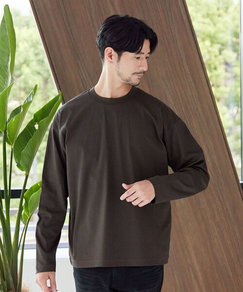 BEAUTY&YOUTH UNITED ARROWS(ビューティーアンドユースユナイテッドアローズ)の「【WEB限定 WARDROBE SMART】NORITAKE クルーネック リラックス テーパード カットソー(Tシャツ/カットソー・メンズ・ブラック/ホワイト/グレー/ダークグレー/ネイビー・S/M/L/XL)」の4枚目の写真