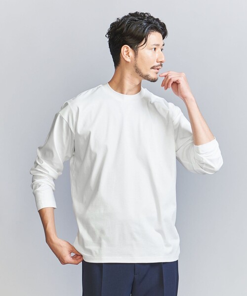 ユナイテッドアローズ リネンバンドカラーギャザー長袖シャツ　イエロー　麻 ロールカラー ギャザー ブラウス（シャツ/ブラウス）｜UNITED