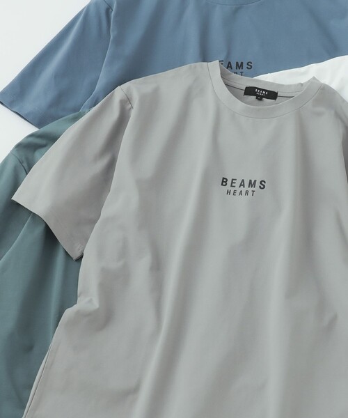 BEAMS HEART(ビームスハート)の「【ユニセックス】BEAMS HEART ロゴ ショートスリーブ カットソー(吸水速乾・毛玉軽減)(Tシャツ/カットソー・メンズ・グリーン系その他/ホワイト/ブルー系その他/グレー/グレー系その他/ライトブルー/グリーン系その他2・XL/L/M/S)」の3枚目の写真