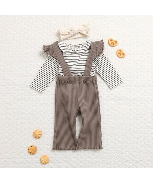 apres les cours（アプレレクール）の「フレアベビーパンツ（その他ベビーウェア・キッズ・アイボリー/ブラウン・80/70）」の4枚目の写真