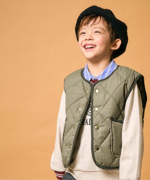 apres les cours(アプレレクール)の「キルティングベスト_マシンウォッシャブル(ベスト・キッズ・アイボリー/カーキ・90/110/130)」の2枚目の写真