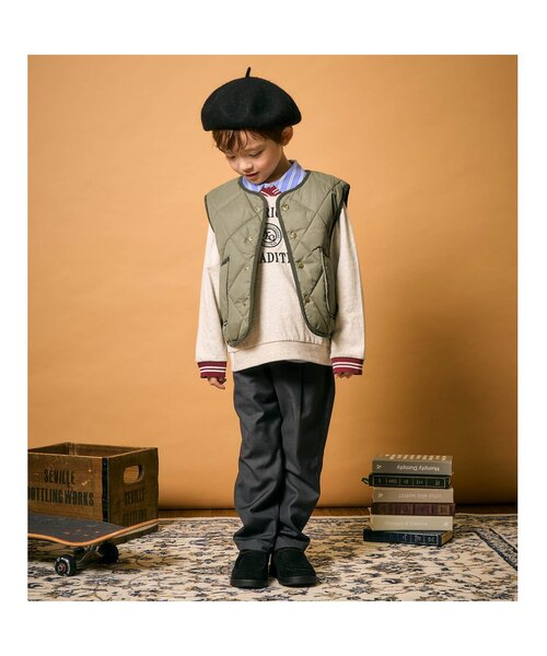apres les cours(アプレレクール)の「キルティングベスト_マシンウォッシャブル(ベスト・キッズ・アイボリー/カーキ・90/110/130)」の7枚目の写真