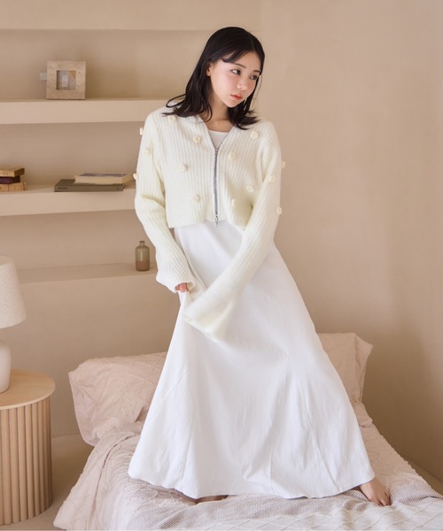 one after another NICE CLAUP(ワンアフターアナザーナイスクラップ)の「ローズニットパーカー(パーカー・レディース・ピンク/ブラック/オフホワイト・FREE)」の20枚目の写真