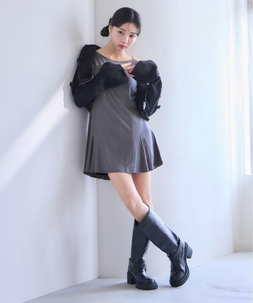 one after another NICE CLAUP(ワンアフターアナザーナイスクラップ)の「ローズニットパーカー(パーカー・レディース・ピンク/ブラック/オフホワイト・FREE)」の12枚目の写真