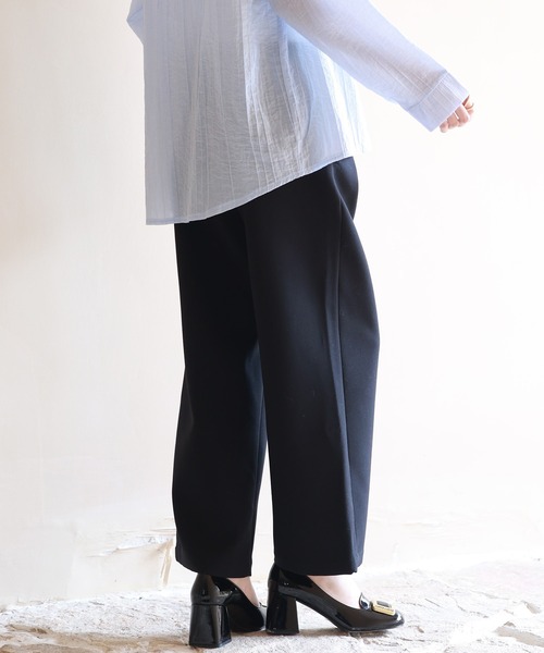 DRESS PLUS（ドレスプラス）の「スカラップウエストワイドパンツ（その他パンツ・レディース・ブラック/ベージュ/ラベンダー/チャコール/ブルーグレー・M/S/XL/L）」の9枚目の写真