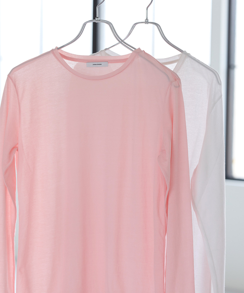 JOURNAL STANDARD（ジャーナルスタンダード）の「《追加2》クルーネックシアーロングTシャツ（Tシャツ/カットソー・レディース・ホワイト/ウッド/ブラック/ストーン/ピンク系その他・FREE）」の5枚目の写真