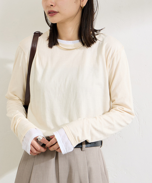 tシャツ 「追加2」シアークルーネックロングTシャツ レディース JOURNAL STANDARD｜《追加2》クルーネックシアーロングTシャツ