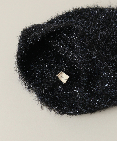 Oriens JOURNAL STANDARD（オリエンス ジャーナルスタンダード）の「【Casselini/キャセリーニ】 ラメフェザーニットワッチ（ニットキャップ/ビーニー・レディース・ブラック・FREE）」の3枚目の写真