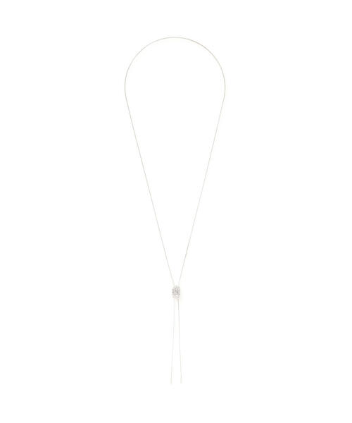 NATURAL BEAUTY BASIC（ナチュラルビューティーベーシック）の「ヘキサゴンビジューループタイネックレス（ネックレス・レディース・シルバー/ゴールド・ﾌﾘ-）」の2枚目の写真