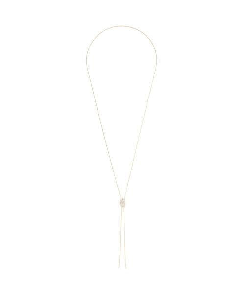 NATURAL BEAUTY BASIC（ナチュラルビューティーベーシック）の「ヘキサゴンビジューループタイネックレス（ネックレス・レディース・シルバー/ゴールド・ﾌﾘ-）」の6枚目の写真