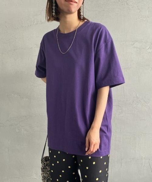 HANES（ヘインズ）の「[HANES/ヘインズ] BEEFY ショートスリーブパックTシャツ（Tシャツ/カットソー・レディース・ホワイト/レッド/ベージュ/ネイビー/パープル/グレー/ダークグリーン/ブラック/オリーブ/ダークグレー・L/XL/S/XS/M）」の9枚目の写真