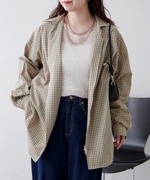 【UNISEX】チェックWZIPシャツ