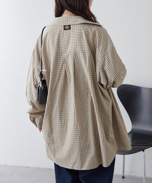 NUNIFE(ユニフィー)の「【UNISEX】チェックWZIPシャツ(シャツ/ブラウス・レディース・ブラック/ブルー/ベージュ・FREE)」の6枚目の写真