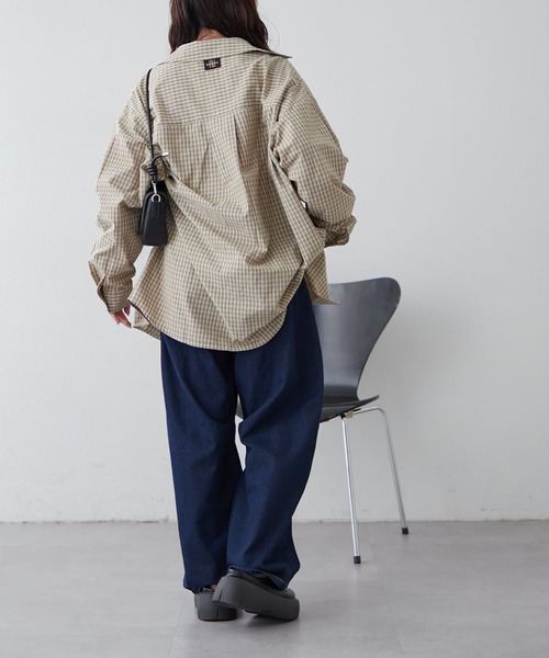 NUNIFE(ユニフィー)の「【UNISEX】チェックWZIPシャツ(シャツ/ブラウス・レディース・ブラック/ブルー/ベージュ・FREE)」の10枚目の写真