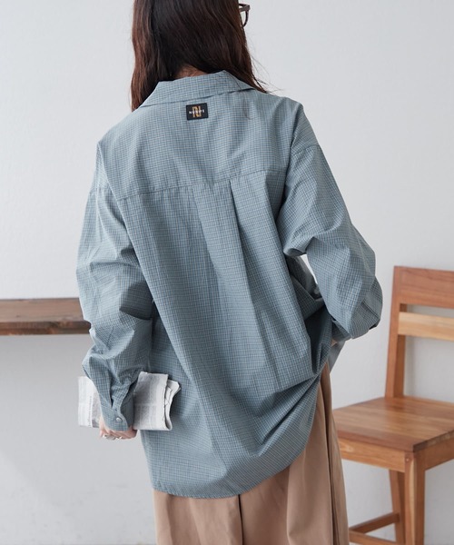 NUNIFE(ユニフィー)の「【UNISEX】チェックWZIPシャツ(シャツ/ブラウス・レディース・ブラック/ブルー/ベージュ・FREE)」の11枚目の写真