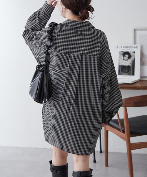 NUNIFE(ユニフィー)の「【UNISEX】チェックWZIPシャツ(シャツ/ブラウス・レディース・ブラック/ブルー/ベージュ・FREE)」の21枚目の写真