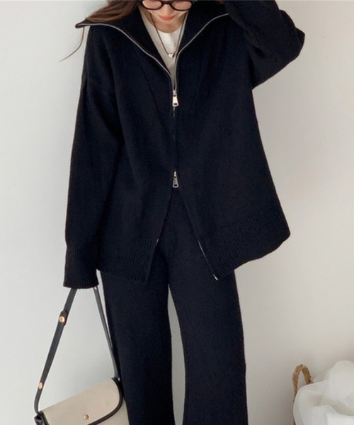 【セール】２点セット ダブルジップニット（セットアップ）｜aimoha（アイモハ）