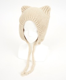 an meets zakka（アンミツザッカ）の「an meets zakka ネコ耳イヤーフラップニットキャップ / メンズ レディース ユニセックス 猫耳 ニット帽 耳当て 帽子（ニットキャップ/ビーニー）」