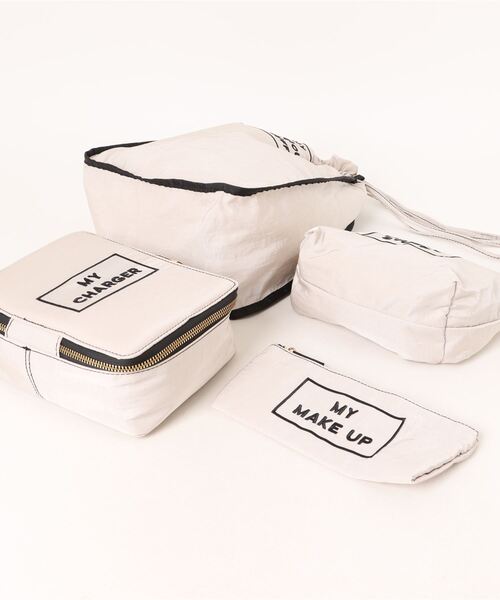 cache cache（カシュ カシュ）の「カシュカシュ cachecache / トラベルシシュウ4個セット（ポーチ・レディース・アイボリー/グレー・FREE）」の4枚目の写真