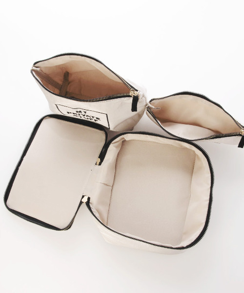 cache cache（カシュ カシュ）の「カシュカシュ cachecache / トラベルシシュウ4個セット（ポーチ・レディース・アイボリー/グレー・FREE）」の12枚目の写真