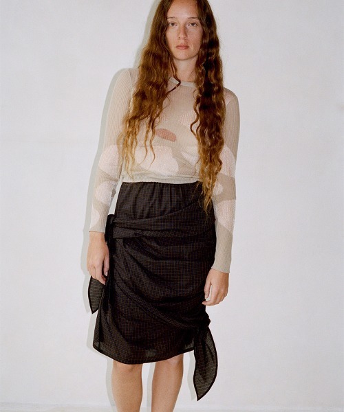 leinwande リボンスカート　黒 leinwande スカート 「leinwande（ラインヴァンド）」Ribbon Tie