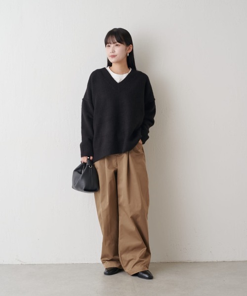 Lui's（ルイス）の「インナーセットVネックプルオーバー（ニット/セーター・レディース・ブルー/モカ/ブラック・FREE）」の16枚目の写真