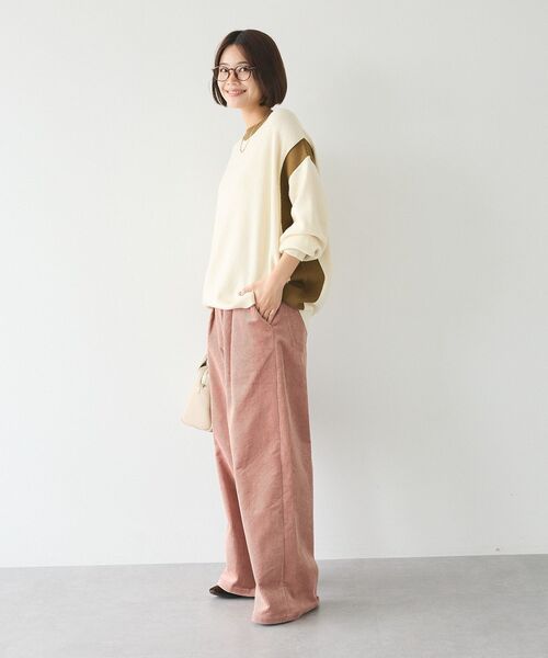 CRAFT STANDARD BOUTIQUE（クラフトスタンダードブティック）の「とてもち配色ニットプルオーバー（ニット/セーター・レディース・アイボリー/ブラック/カーキ/杢グレー・FREE）」の17枚目の写真