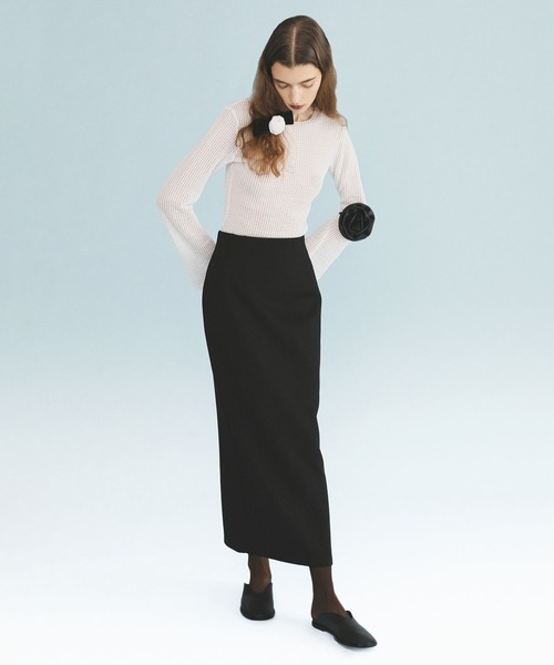 kiehtova(キエトヴァ)の「【kiehtova】BELL SLEEVE MESH KNIT KTWR4(ニット/セーター・レディース・ブラック/ホワイト・FREE)」の3枚目の写真