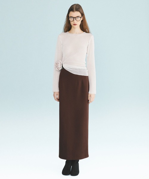 kiehtova(キエトヴァ)の「【kiehtova】BELL SLEEVE MESH KNIT KTWR4(ニット/セーター・レディース・ブラック/ホワイト・FREE)」の5枚目の写真