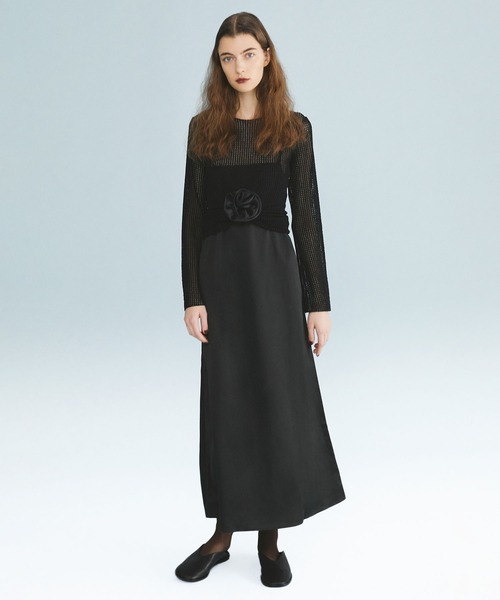 kiehtova(キエトヴァ)の「【kiehtova】BELL SLEEVE MESH KNIT KTWR4(ニット/セーター・レディース・ブラック/ホワイト・FREE)」の7枚目の写真