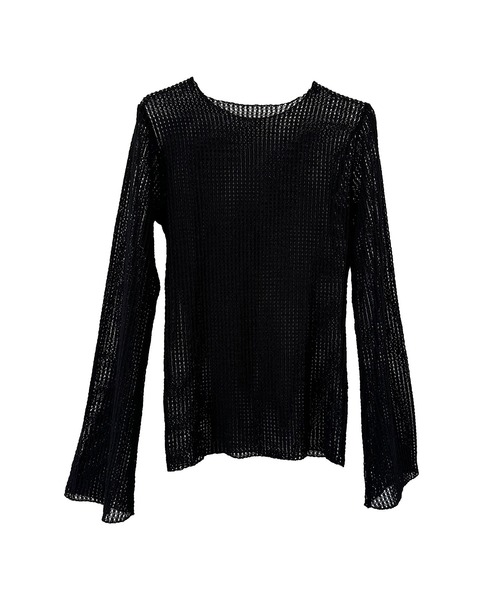 kiehtova(キエトヴァ)の「【kiehtova】BELL SLEEVE MESH KNIT KTWR4(ニット/セーター・レディース・ブラック/ホワイト・FREE)」の8枚目の写真