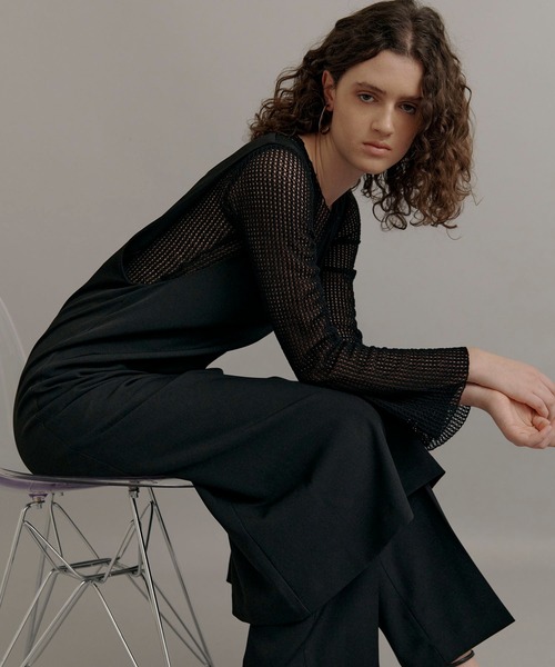 kiehtova(キエトヴァ)の「【kiehtova】BELL SLEEVE MESH KNIT KTWR4(ニット/セーター・レディース・ブラック/ホワイト・FREE)」の13枚目の写真