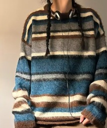 aimoha | ユニセックスボーダー配色セーター(ニット/セーター)