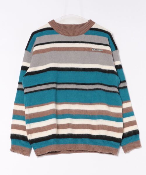 aimoha（アイモハ）の「ユニセックスボーダー配色セーター（ニット/セーター・レディース・ブルー/レッド・MEDIUM/LARGE/X-LARGE/XX-LARGE）」の6枚目の写真