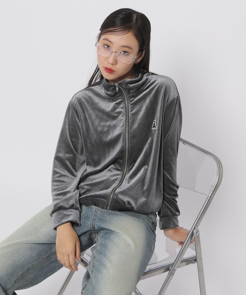 ALAND（エーランド）の「【UNISEX】ALAND／ベロアZIPジャージ（ジャージ・レディース・チャコール/ブラック・SMALL/LARGE）」の10枚目の写真