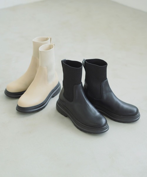 studio CLIP(スタディオクリップ)の「2WAYニットブーツ(ブーツ・レディース・アイボリー/ブラック・MEDIUM/LARGE)」の12枚目の写真