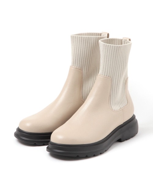 studio CLIP(スタディオクリップ)の「2WAYニットブーツ(ブーツ・レディース・アイボリー/ブラック・MEDIUM/LARGE)」の14枚目の写真
