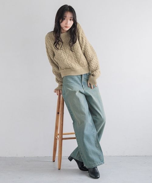 セール】ケーブルニットプルオーバーLS 240860（ニット/セーター