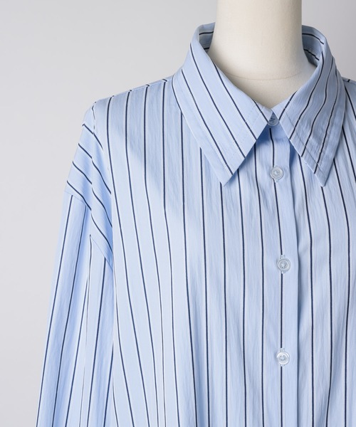 VIOLETTA（ヴィオレッタ）の「ストライプ柄ボウタイシャツ（シャツ/ブラウス・レディース・アイボリー/ブルー・FREE）」の9枚目の写真