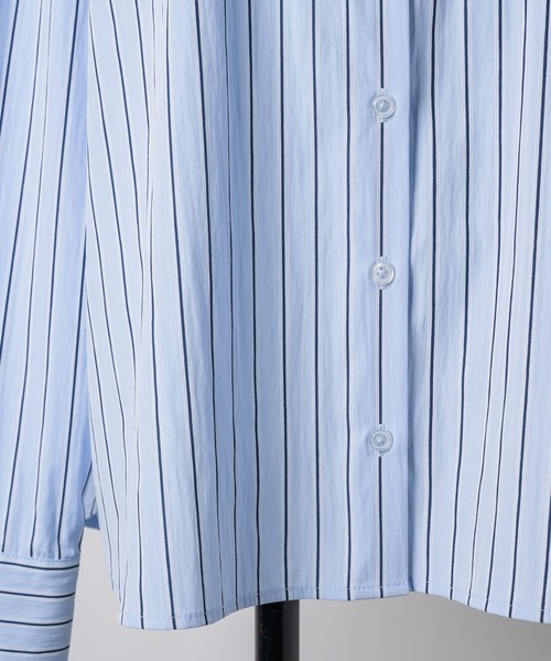 VIOLETTA（ヴィオレッタ）の「ストライプ柄ボウタイシャツ（シャツ/ブラウス・レディース・アイボリー/ブルー・FREE）」の10枚目の写真